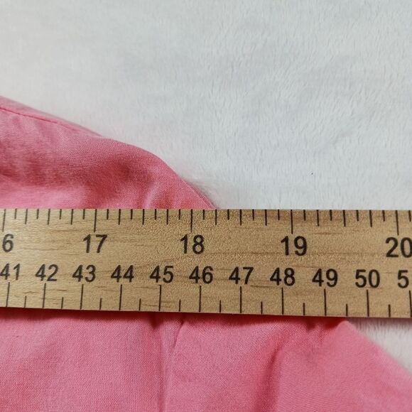 Woman Within 100%Cotton 3/4 Sleeve Embroidered  Button Down Shirt. Size 1X. Pink - Picture 8 of 11